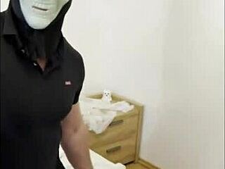 halloween - creepy sick fuck cums on her butt 😈