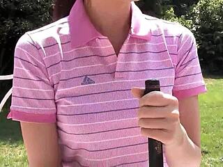 Skinny Japanese Teen at Golf Lesson