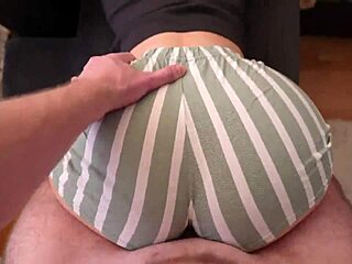 Fucked Stepsister Through Shorts Hole Torn Fabric Turns On