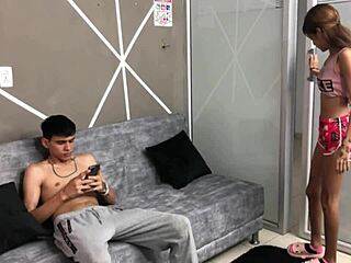 sexy stepsister asks money to fuck when parents away