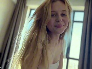 Real couple fucks hard in bedroom cums in mouth homemade