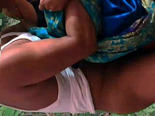 Desi santhali bhabhi's hairy pussy pounded outdoor by bodybuilder