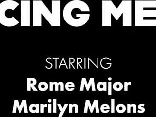 busty tattooed marilyn melons deepthroats and bounces on rome majors monster black cock