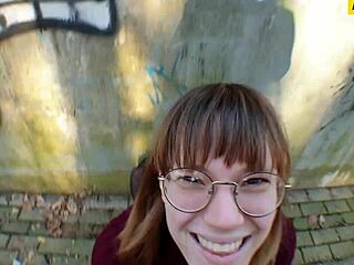 Fucked Cute Young Brunette German Student Skinny Teen Outdoors Public POV Cumshot