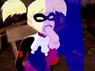 robin busted watching harley quinn halloween hentai flick