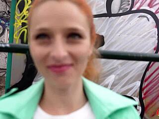 I picked up skinny redhead Luciana Lucy for squirting casting thrill