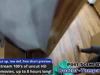 Dr Tampa fits Aria Nicole with foley catheter as she moans spreads tits in pov missionary!