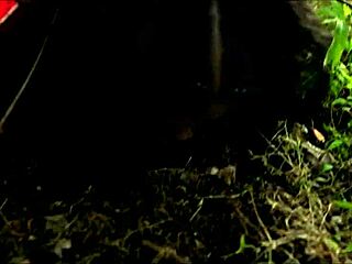 Bound submissive teen takes rough anal in outdoor mud pit