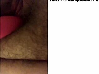 Whoa, fat hairy Katie's juicy clit throbs from vibrator deep inside!
