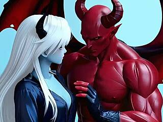 blue and red lips tease cock in sensual oral bliss