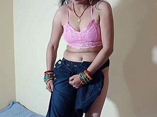 married man pulls down girl's pants for dirty hindi talk pounding her tight pussy doggystyle!