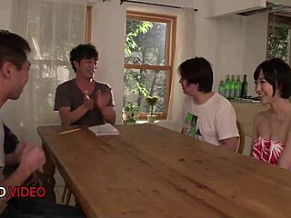 yu shinoda dives into group cocks for blowjob thrill