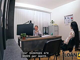In the office for loan4k I swear this is my last rough shaved pussy fuck at work