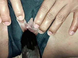 fruit tease turns into strong cock play with mature woman