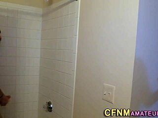 Busty CFNM Babe Jerks Massive Cock to Cum Explosion!