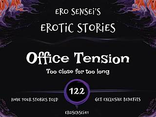 Office tension builds to erotic female orgasm masturbation POV fetish release