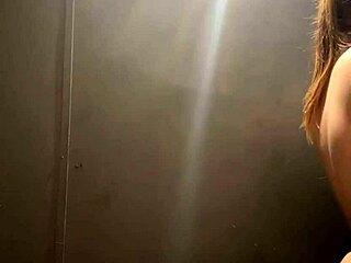 Horny bbw teen blonde plays big natural tits outdoors with clamps