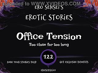 Office tension builds to erotic female orgasm masturbation POV fetish release