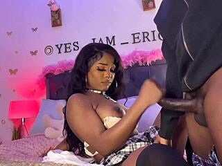 Ebony Slut MILF Gags On Monster Cock Facefuck Barrage