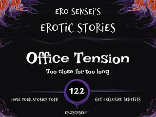 Office tension builds to erotic female orgasm masturbation POV fetish release