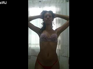 Jade's tight latina pussy drips wet in homemade lingerie tease