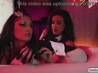 Ever seen a busty magician lick shemale cock to hardness?