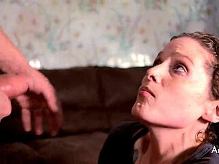 will rhonda's slapped gagged throat handle this rough facefuck deepthroat cumshot?