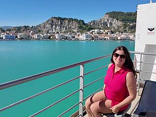 stepmom flashes big tits on bus, recalls steamy beach vacay with stepson