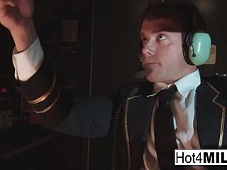 Big Fake Tits Flight Attendant Fucked Cockpit Hard