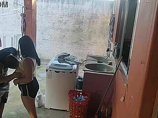 wife leaves maid can't resist my erect cock bareback workout fuck