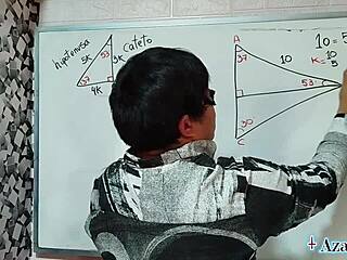 the japanese student nerd angles her body at 30 degrees for sexual math lesson in bedroom