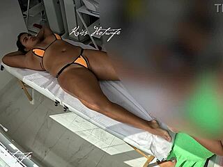 She crammed a skimpy bikini deep into her tight pussy for that steamy outdoor wife massage