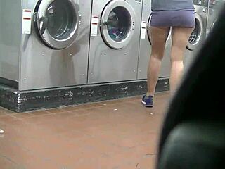 laundromat surprise with sheer outfit and bold encounter pt1