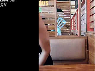 oh fuck, voyeur fan joins me at bk and i start fingering my wet pussy right there