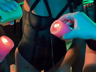 kinky foot party tempts bound feet licking and domination