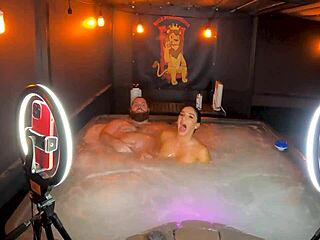 Sheena Ryder rides cock deepthroat blowjob in hot tub jacuzzi screaming