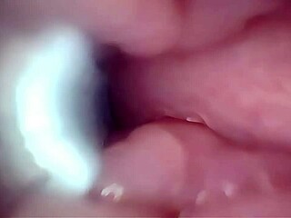 semen floods cervix as endoscope shows wide pussy stretching to gaping limits