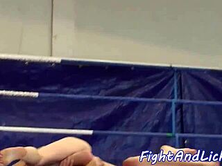 skinny euro babes, ready to wrestle and dominate in lesbian boxing ring fight?