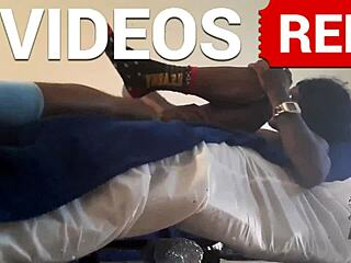 bbw ebony milf bounces fat pussy cowgirl on black cock for creampie legs spread!