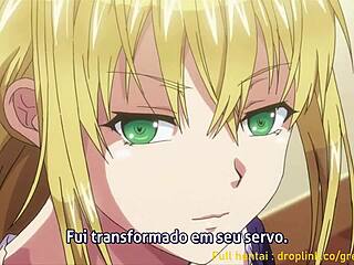 Watch Irmã Safada's green eyes in full hentai blowjob action