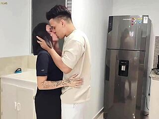 Guy tricks wife’s curvy twin into dirty homemade ass licking fuck