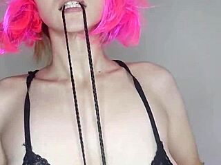 you won't believe my kitty mask corset tease flashing natural big tits