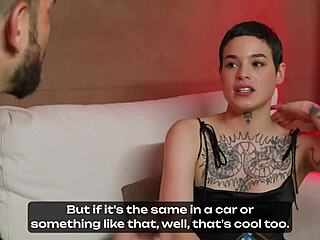 Saba Lapiedras dives into her first double penetration with two big cocks pushing limits